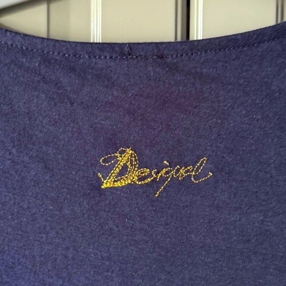 Desigual Women's Y2K Abstract‎ Floral Print L/S A-Line Dress, Navy Green, S - Picture 9 of 12